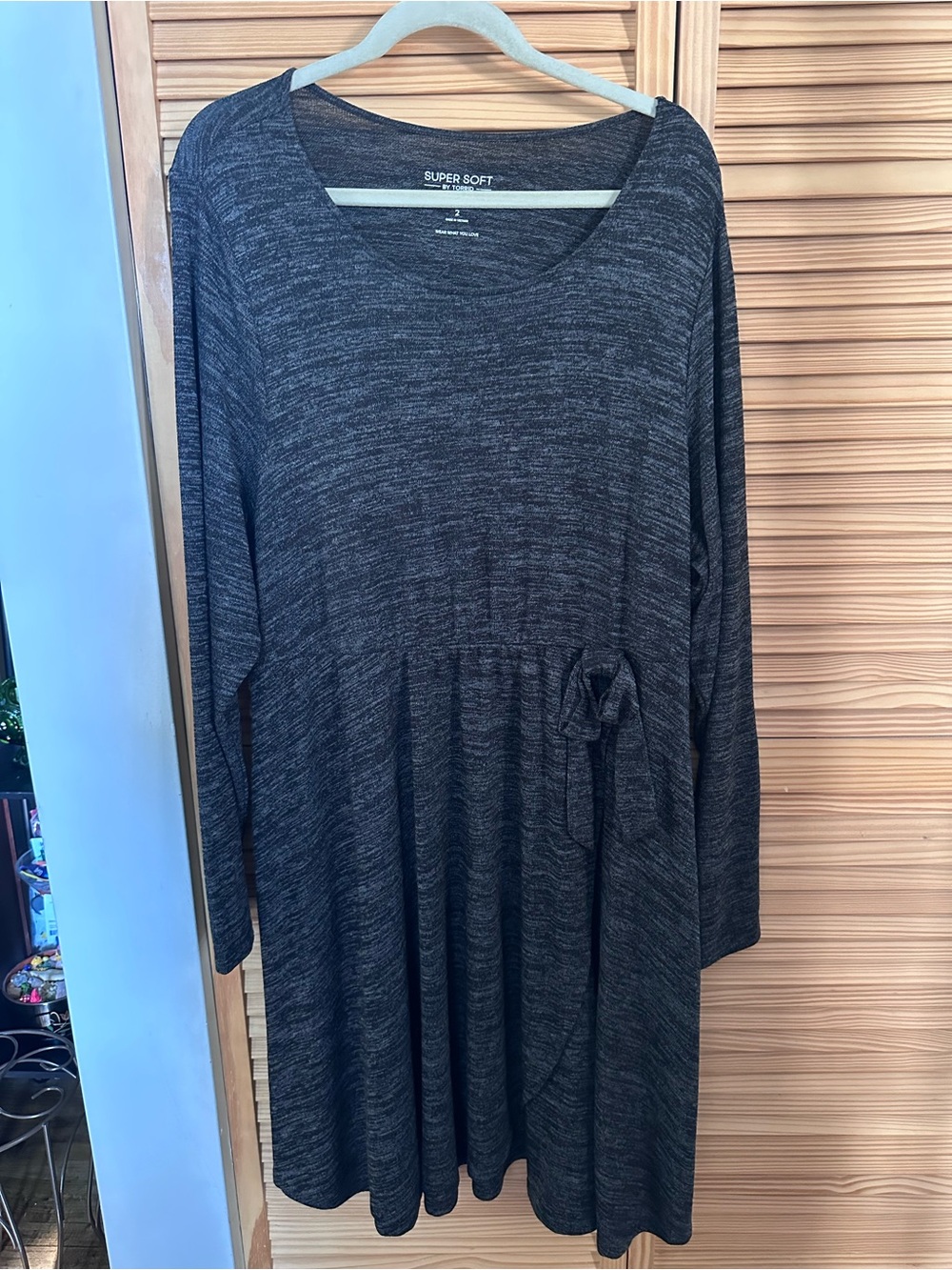 Gray Torrid Long Sleeve Cinched Waist Dress - Size 2, XL